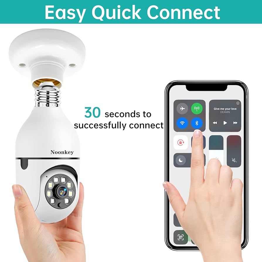 Amazon.com : Noonkey Light Bulb Security Camera 3MP, Alexa